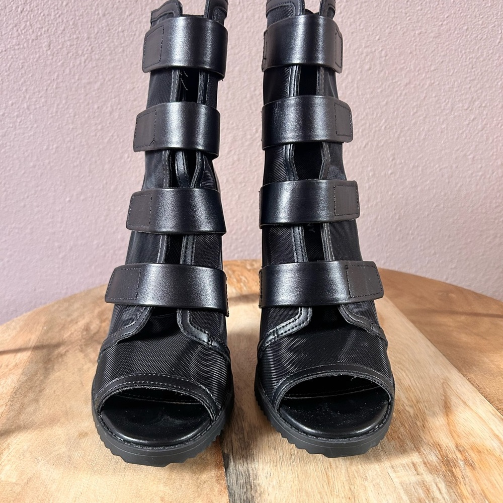 DKNY Black 4in heels with Velcro straps